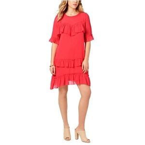 Kensie Womens Ruffled A-Line Dress